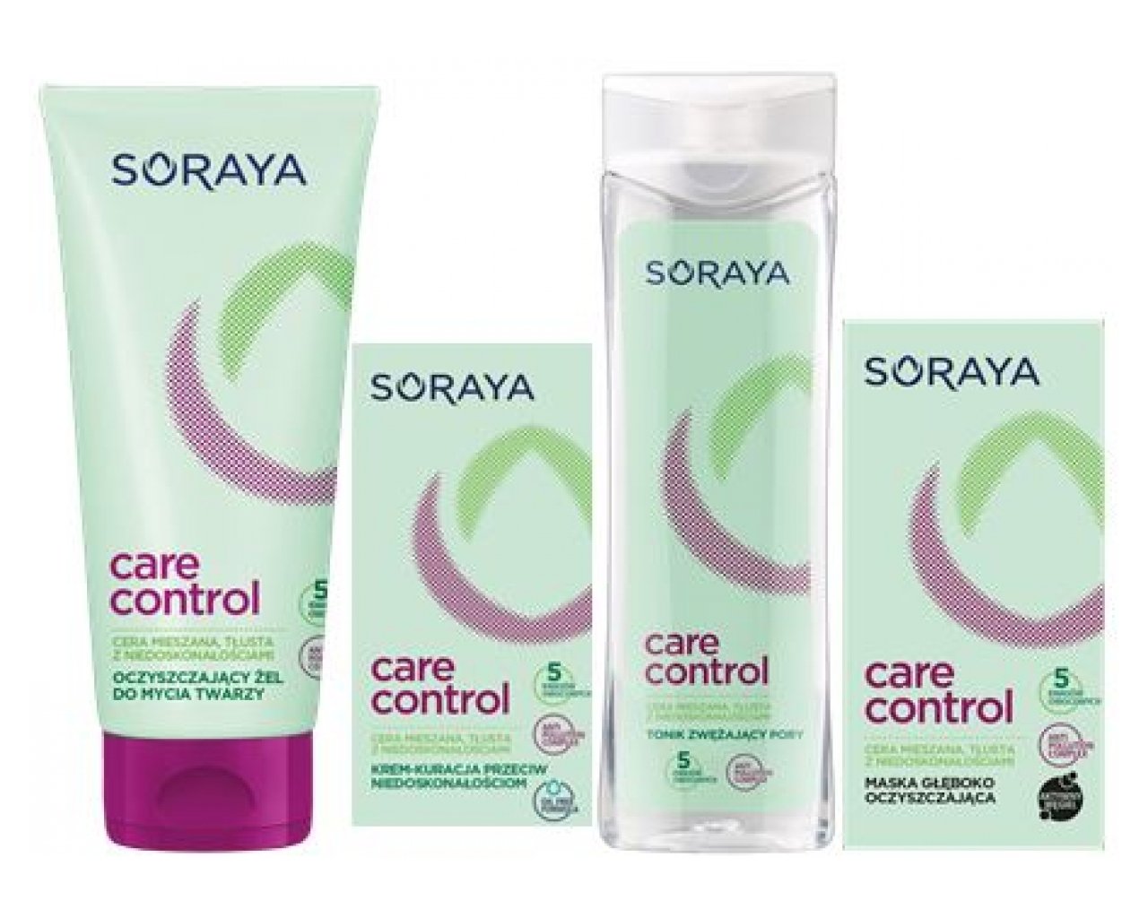 Care & Control začetni paket proti mozoljem (gel, tonik, krema, črna maska)