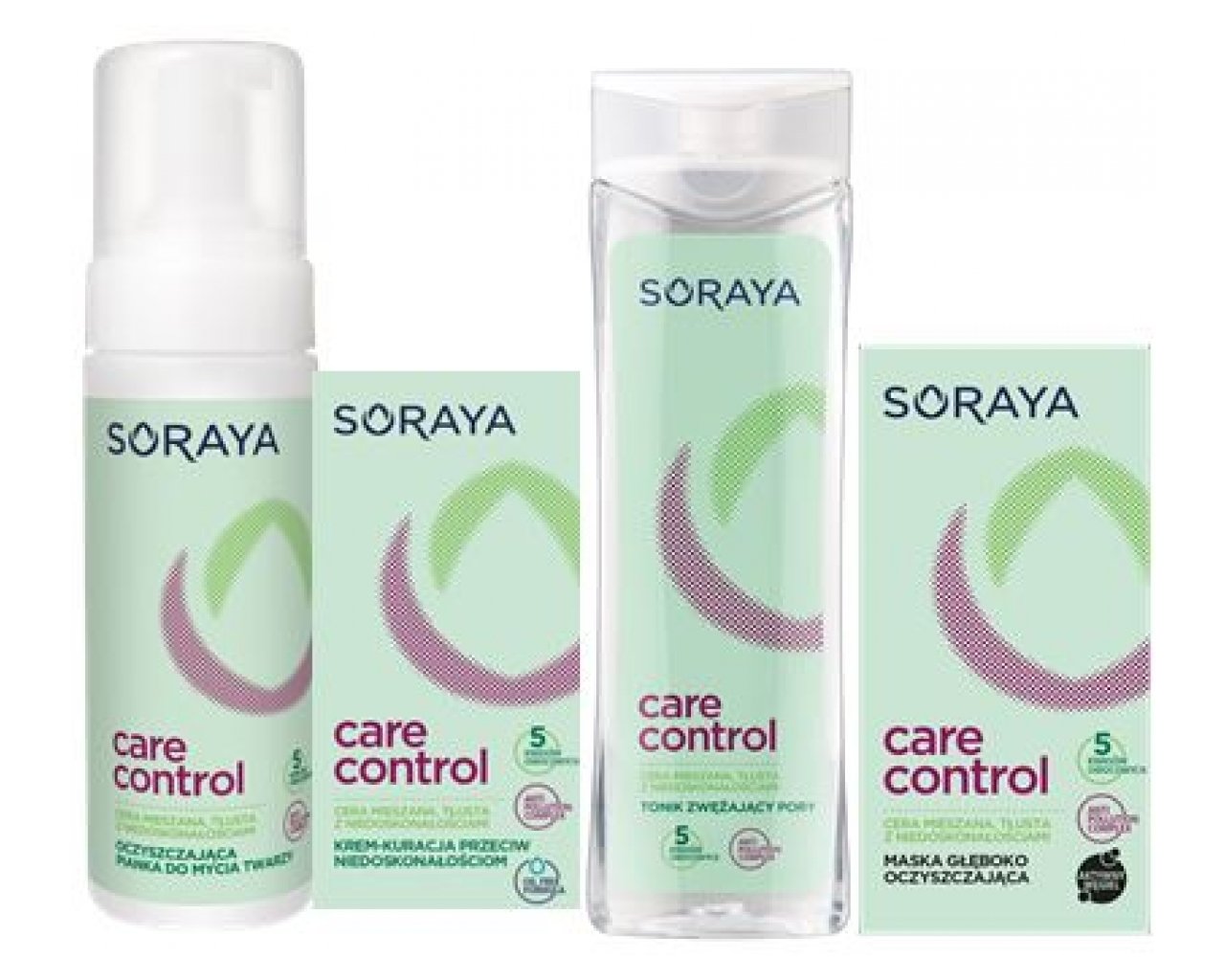 Care & Control začetni paket proti mozoljem (gel, tonik, krema, črna maska)