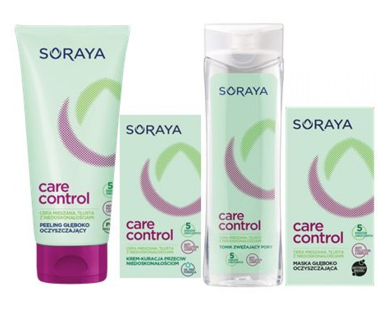 Care & Control začetni paket proti mozoljem (gel, tonik, krema, črna maska)