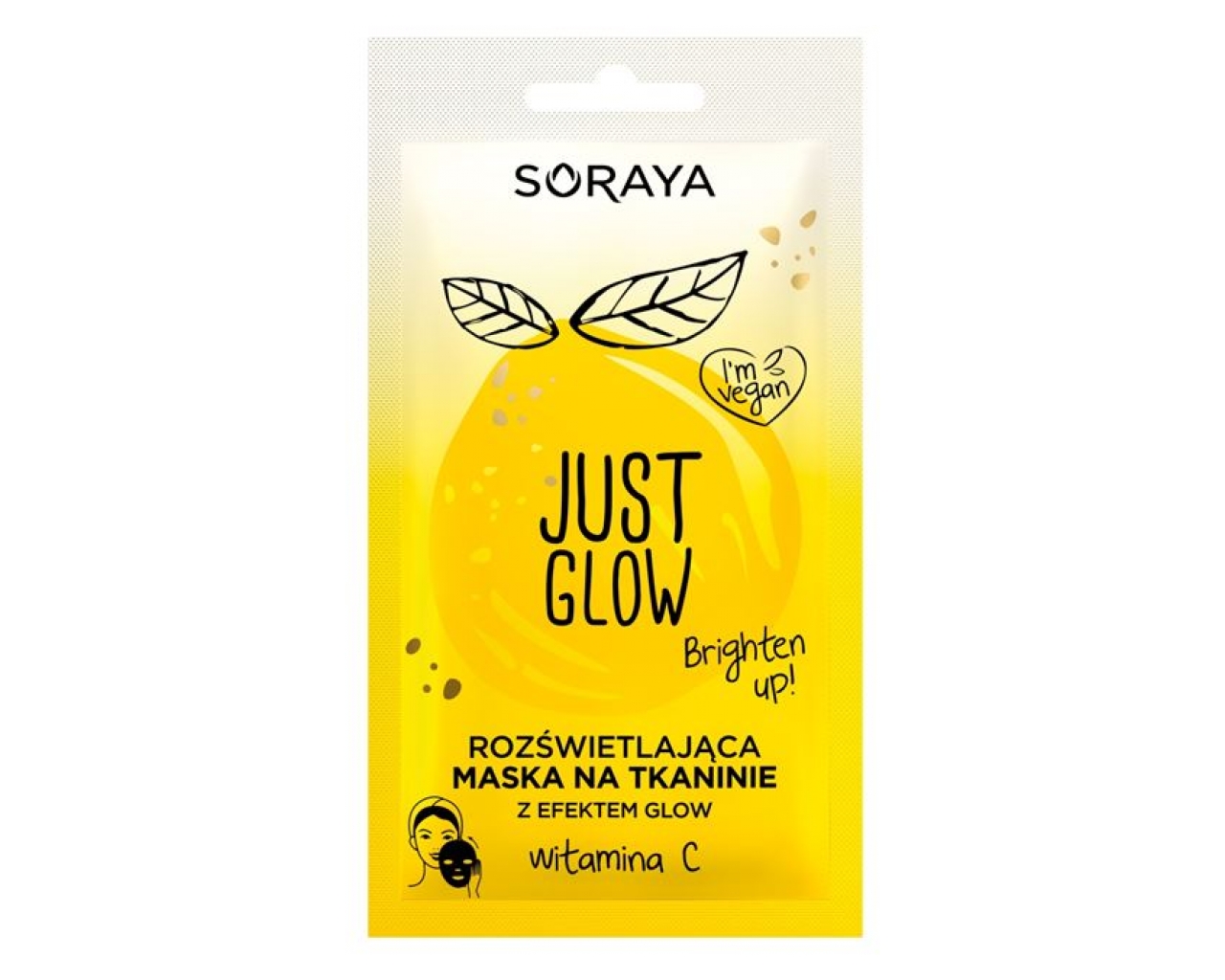 Just Glow vlažilna sheet maska z vitaminom C za sijaj kože